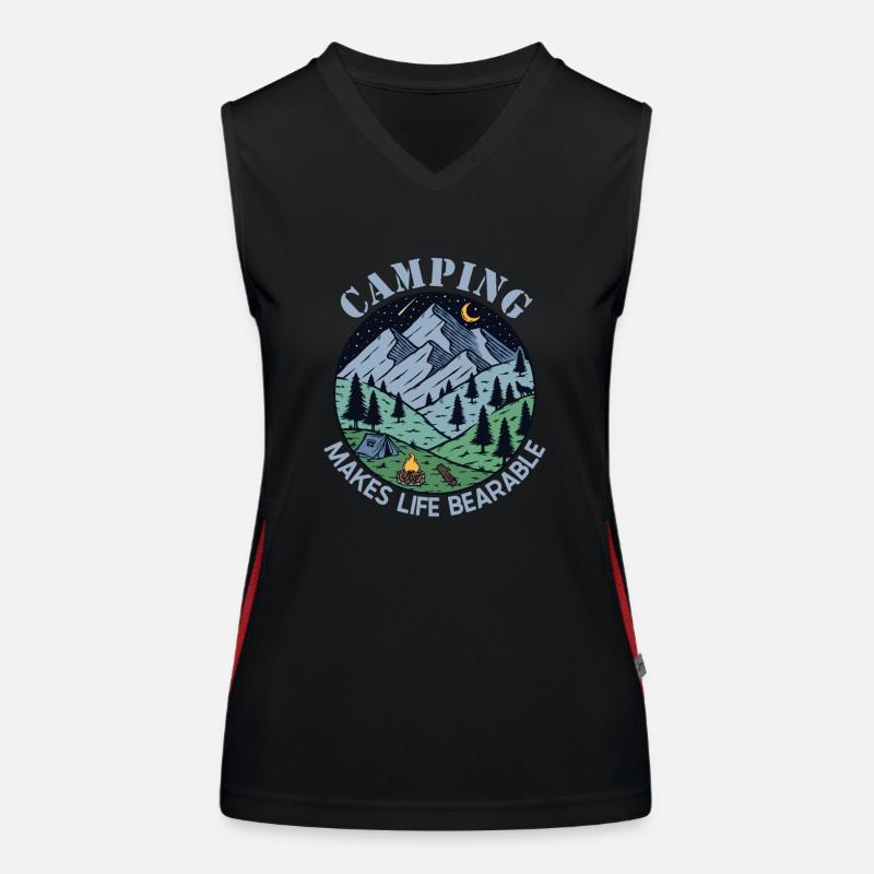 Le camping rend la vie supportable Tentes Glamping Débardeur respirant contrasté Femme