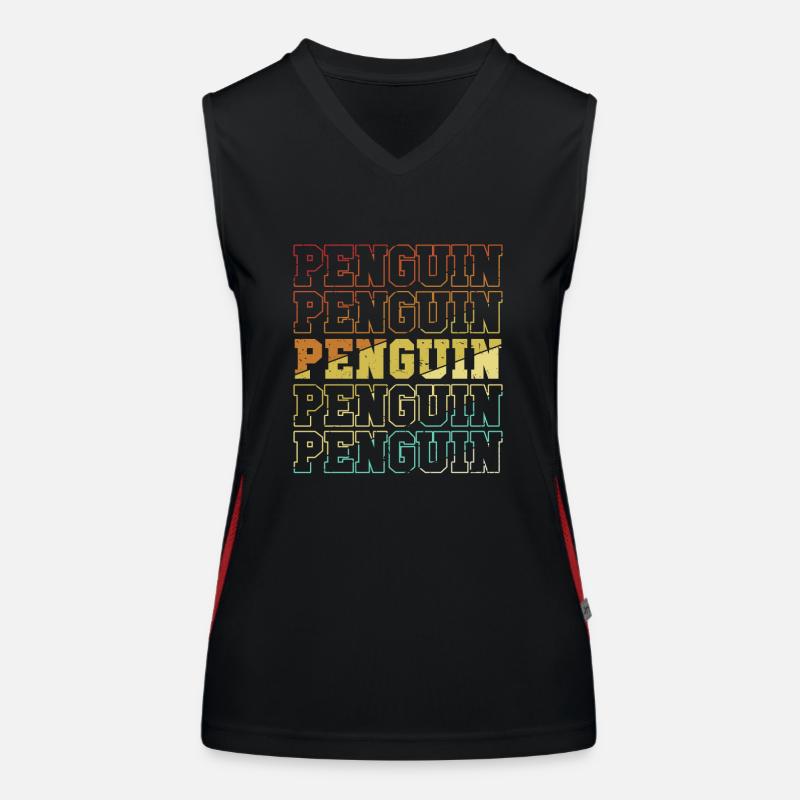 Retro Penguin Kaiserpinguin Seevogel Funktionelles Kontrast-Tank Top für Frauen
