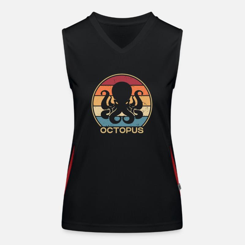 Rétro Octopoda Cephalopoda Octopodes Lover Octopus Débardeur respirant contrasté Femme