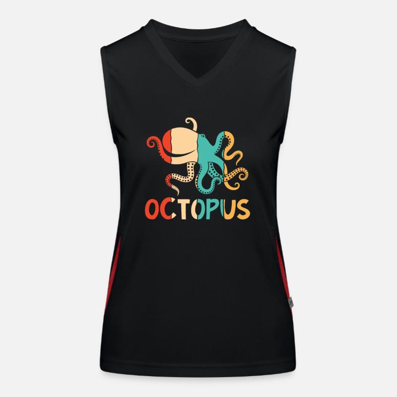 Rétro Céphalopode Octopodes Octopoda Lover Octopus Débardeur respirant contrasté Femme