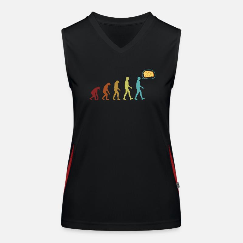 Gouda Evolution Cheesemonger Maker Queso Lover Women's Functional Contrast Tank Top