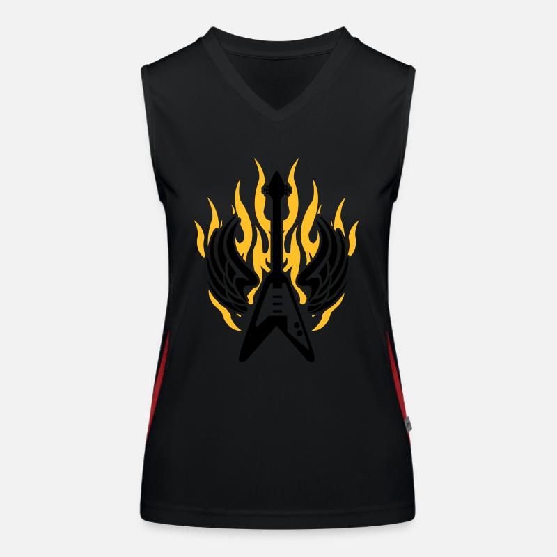 guitar wing flame Funktionelles Kontrast-Tank Top für Frauen