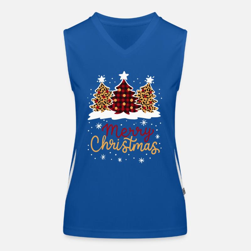 Frohe Weihnachten Plaid Leopard Tree Weihnachtsgeschenk Funktionelles Kontrast-Tank Top für Frauen