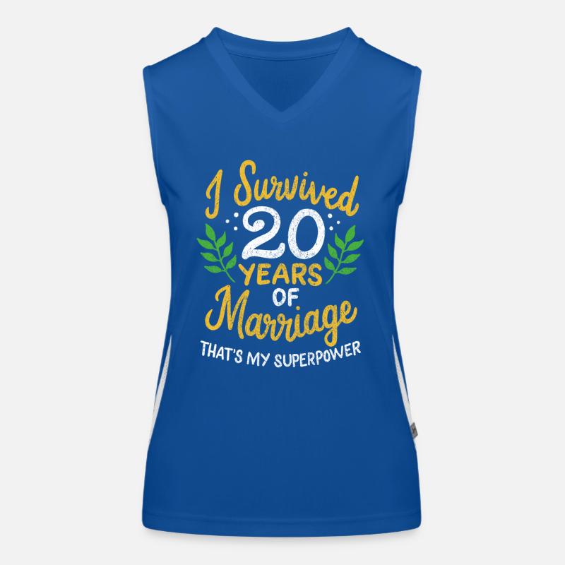 20e anniversaire de mariage a survécu 20 ans de Débardeur respirant contrasté Femme
