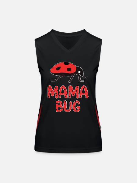 Mama Bug Lady Bug Lover Biology Insect Mother's - Women's Functional Contrast Tank Top - black/red - Front
