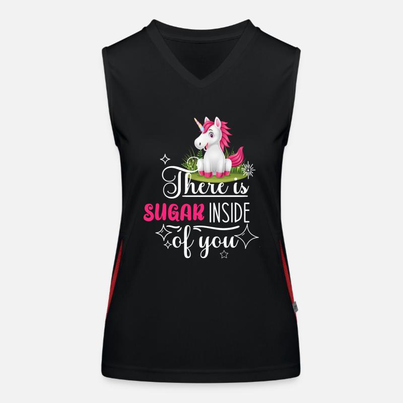 Zuckersüss Spruch Mädchen Pink Einhorn Funktionelles Kontrast-Tank Top für Frauen