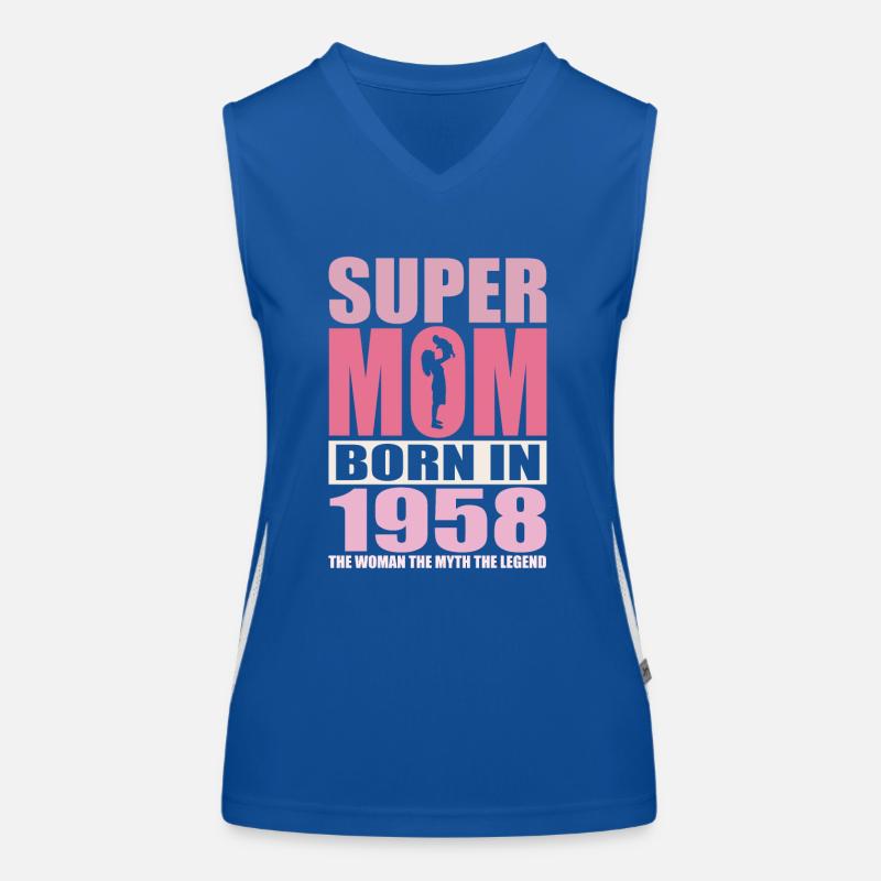 Mama Geburtstag 1958 | Super Mom Funktionelles Kontrast-Tank Top für Frauen