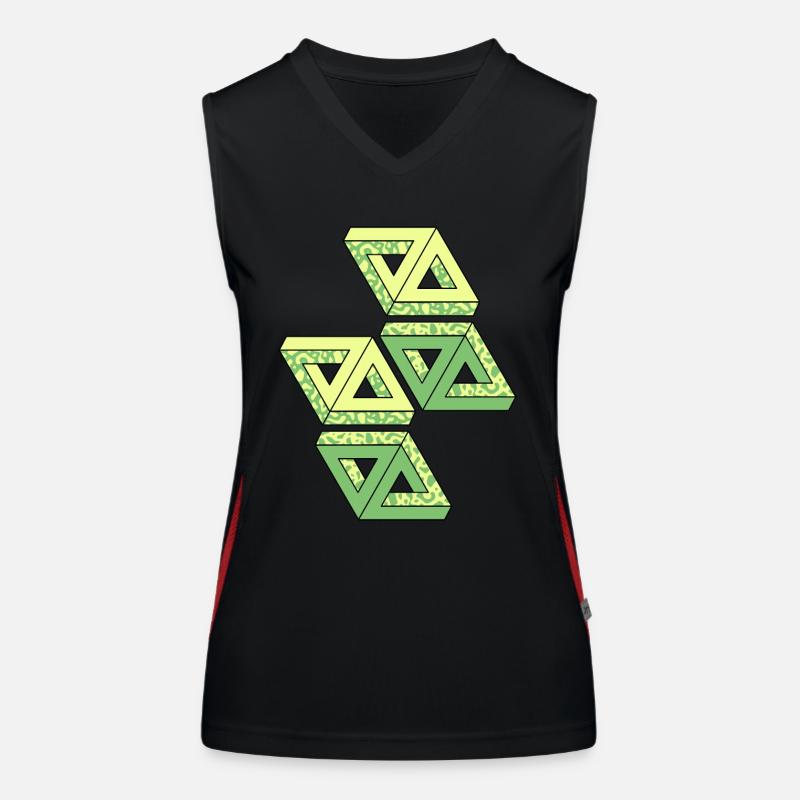 Penrose Triangle Tribar Impossible figure Débardeur respirant contrasté Femme