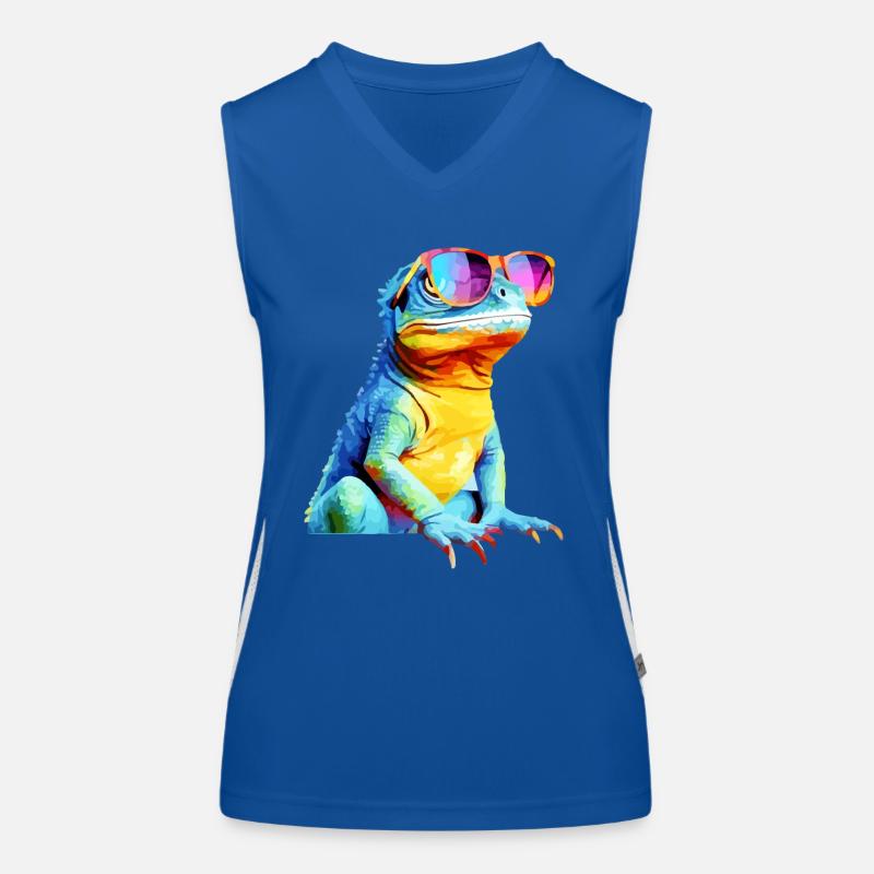 Hacko the spectacled lizard Women's Functional Contrast Tank Top