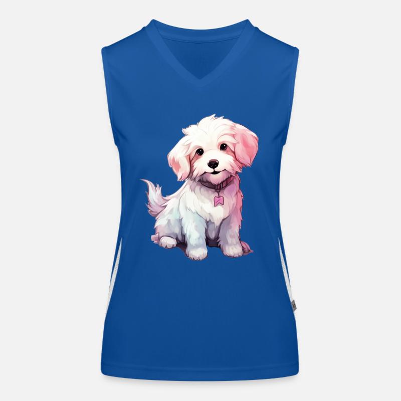 Süsser Malteser Kunst Funktionelles Kontrast-Tank Top für Frauen