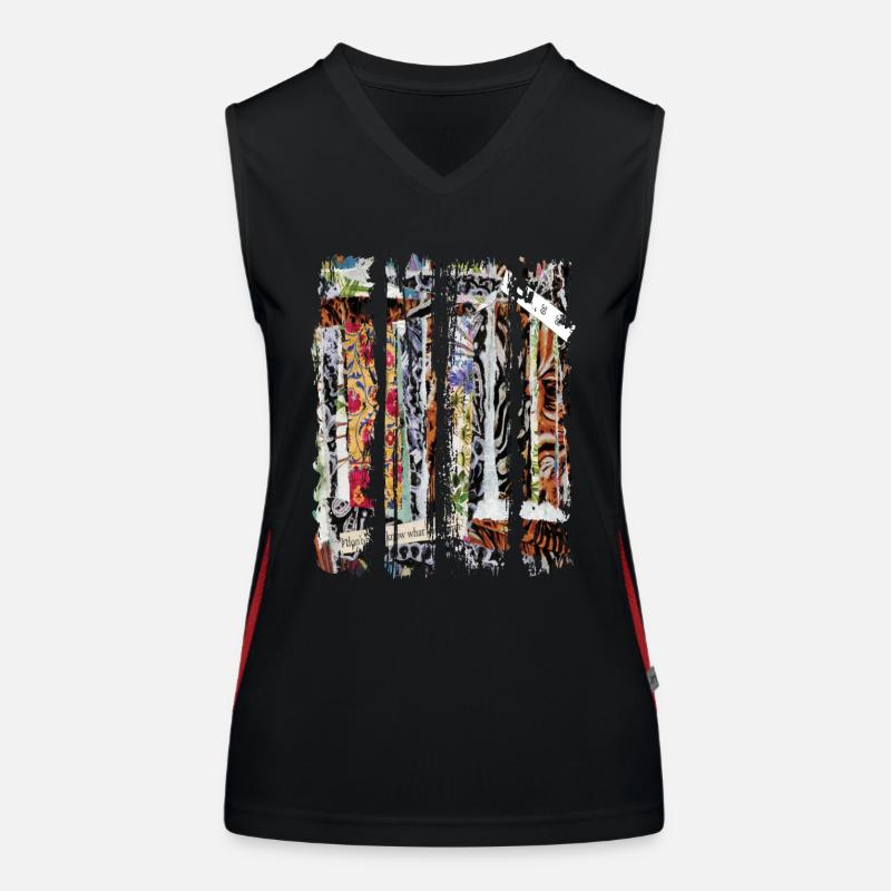 Newspaper Clips Scrapbook Magazines Alphabet Code Women's Functional Contrast Tank Top