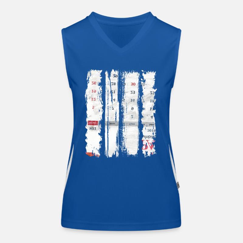 Newspaper Clipps Scrapbook Magazines Alphabet Code Women's Functional Contrast Tank Top