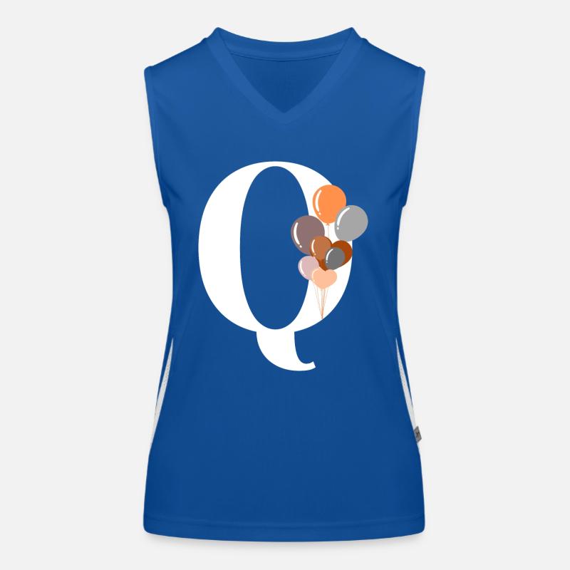 Buchstabe q Geburtstagsballon Funktionelles Kontrast-Tank Top für Frauen