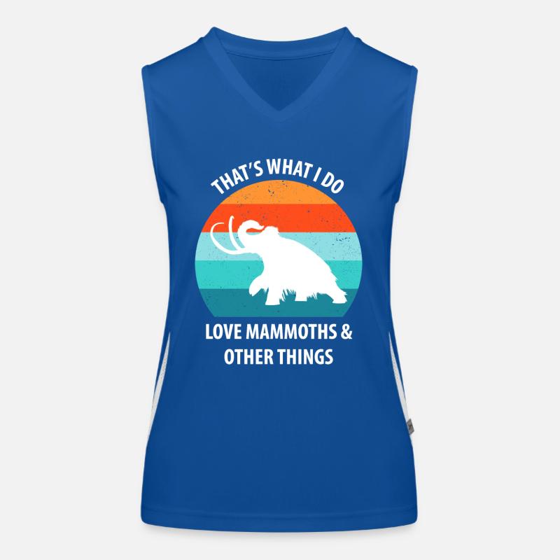 Lustiges Mammut Steinzeit Eiszeit Design Urzeit Funktionelles Kontrast-Tank Top für Frauen