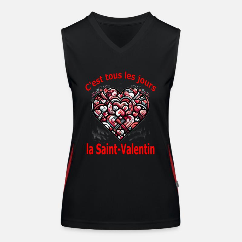 C'est tous les jours la Saint-Valentin Débardeur respirant contrasté Femme