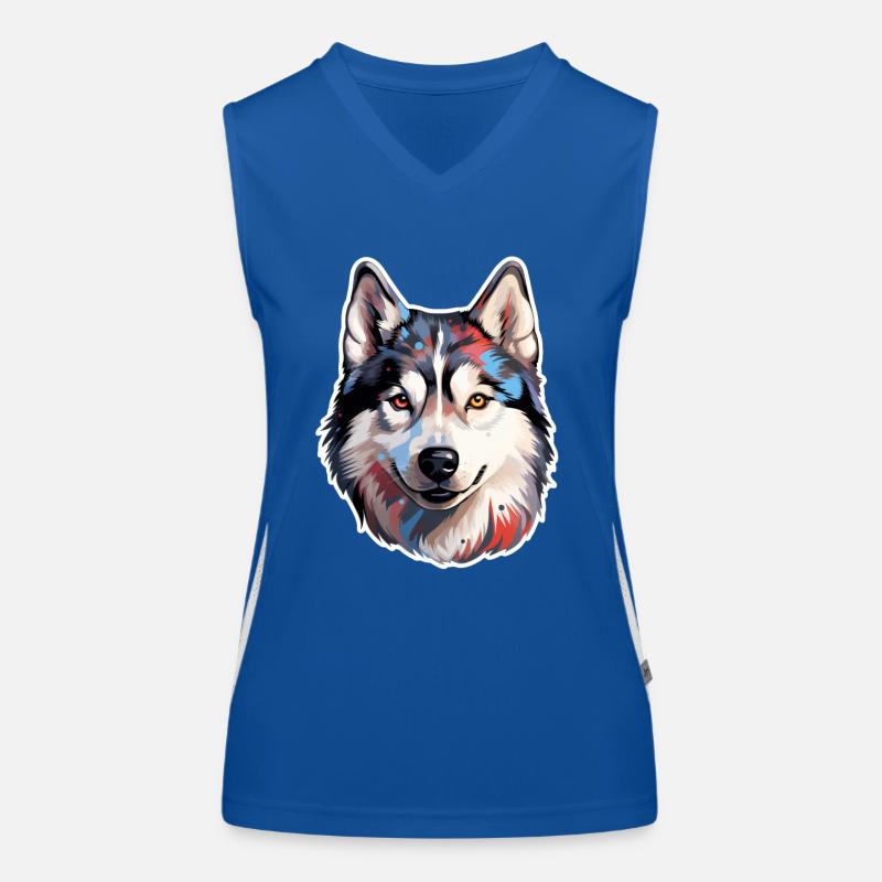 Siberian Husky Funktionelles Kontrast-Tank Top für Frauen