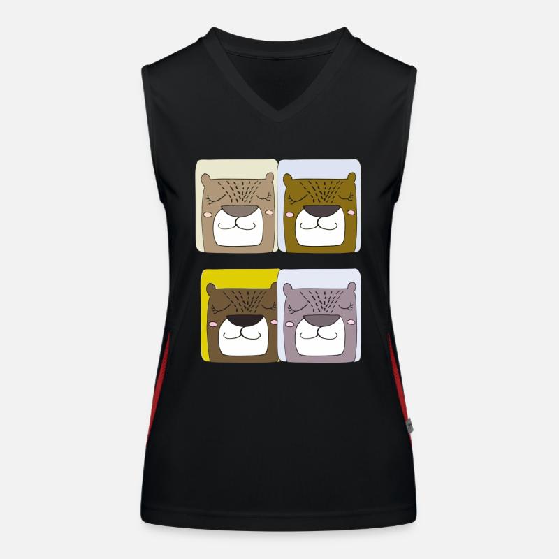 bären 4fach Funktionelles Kontrast-Tank Top für Frauen