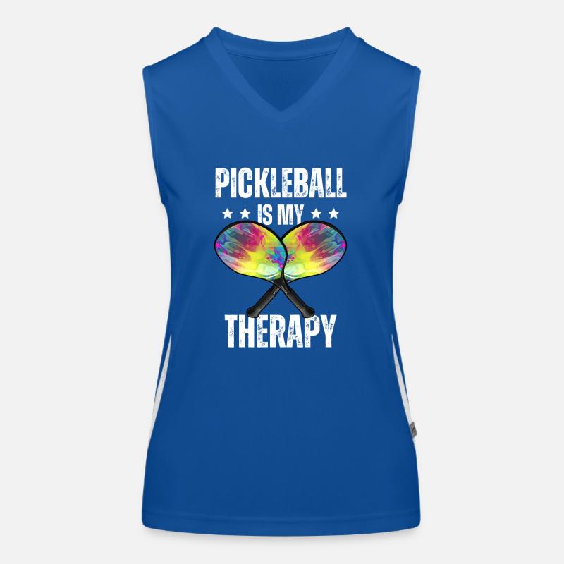 Pickleball Is My Therapy Funktionelles Kontrast-Tank Top für Frauen