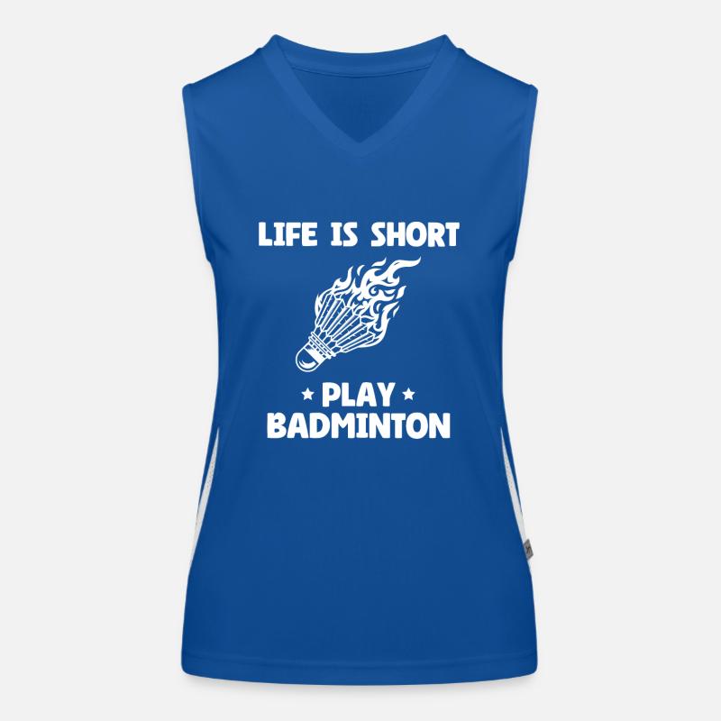 Life Is Short Play Badminton Funktionelles Kontrast-Tank Top für Frauen