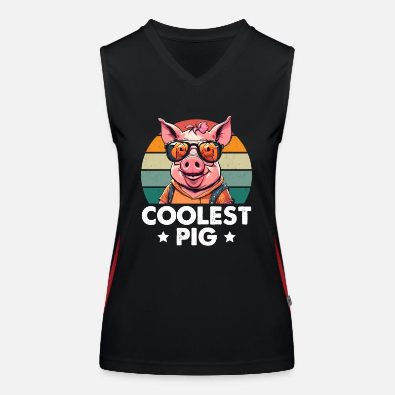 Le cochon le plus cool Débardeur respirant contrasté Femme