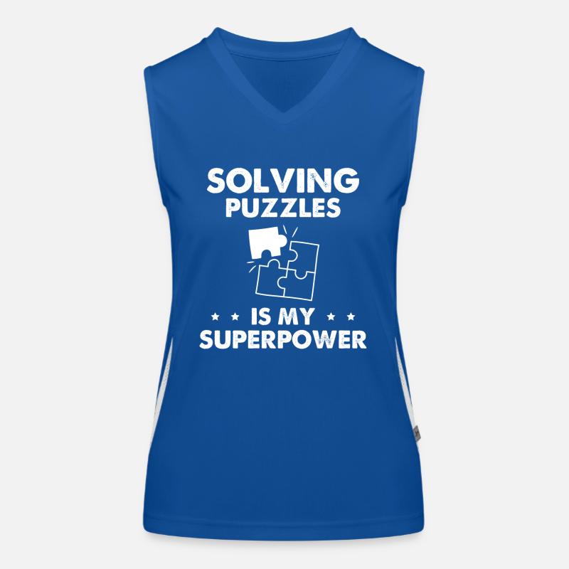 Solving Puzzles Is My Superpower Funktionelles Kontrast-Tank Top für Frauen