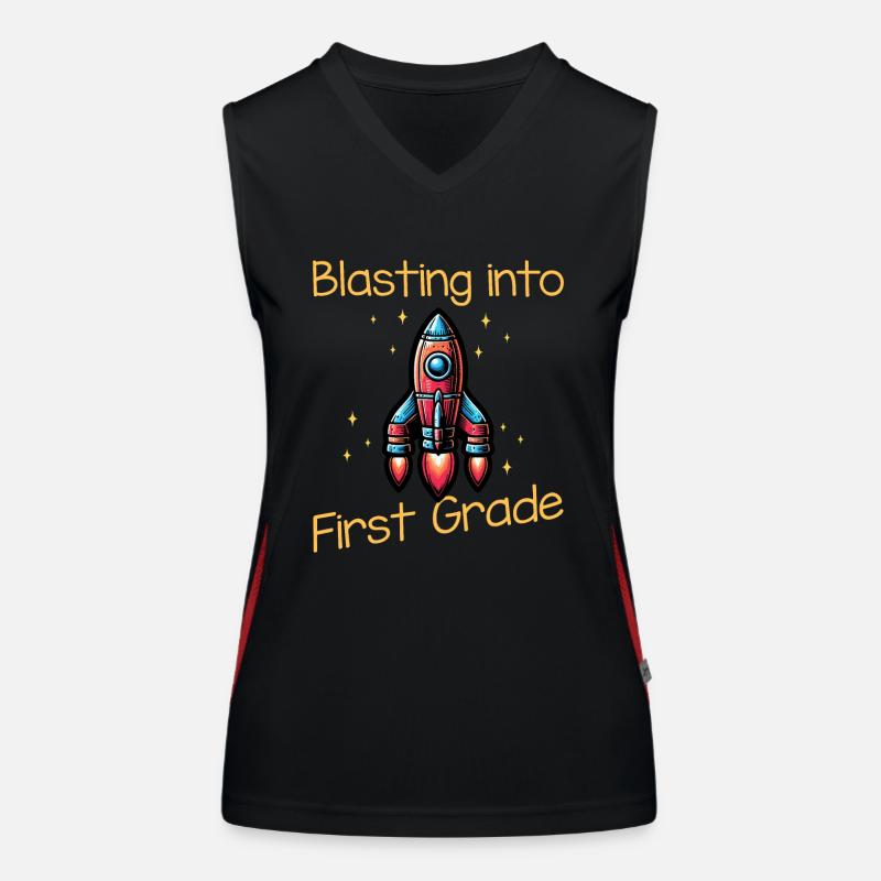 Blasting Into First Grade Women's Functional Contrast Tank Top
