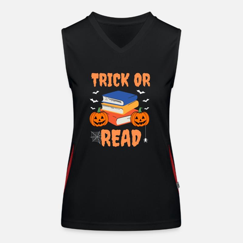 Trick Or Read Funktionelles Kontrast-Tank Top für Frauen