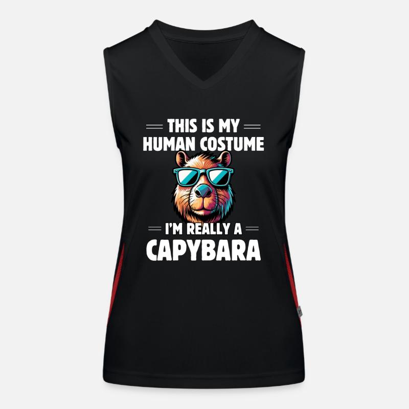 This Is My Human Costume I'm Really A Capybara Funktionelles Kontrast-Tank Top für Frauen
