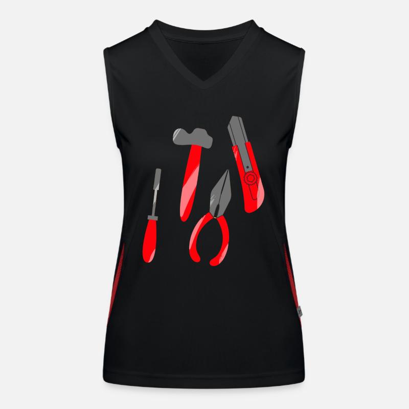 Craftsman looking for tool design Women's Functional Contrast Tank Top