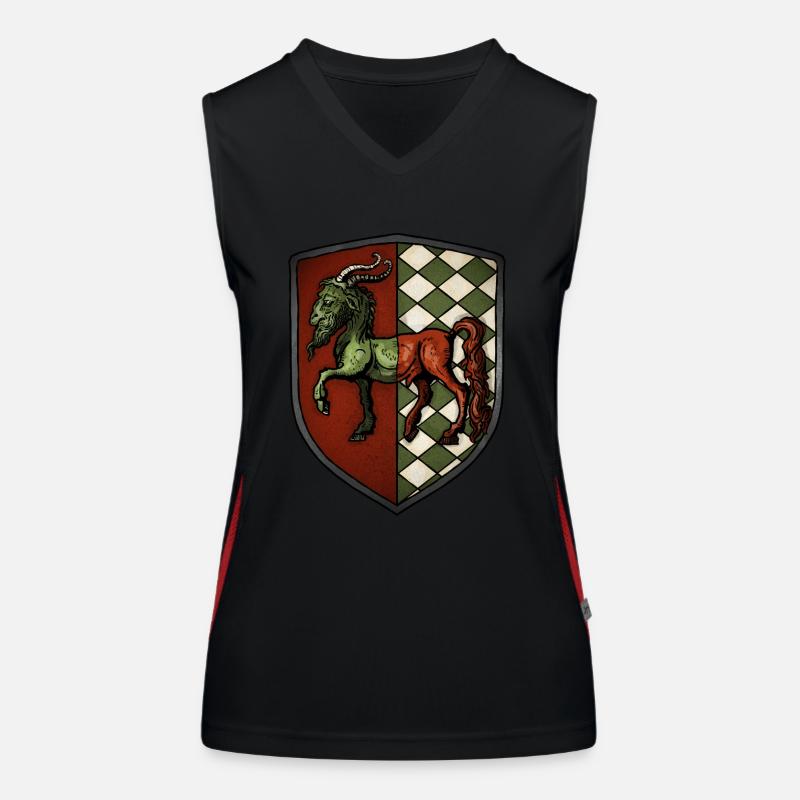 Wappen rot grüne Chimäre Funktionelles Kontrast-Tank Top für Frauen
