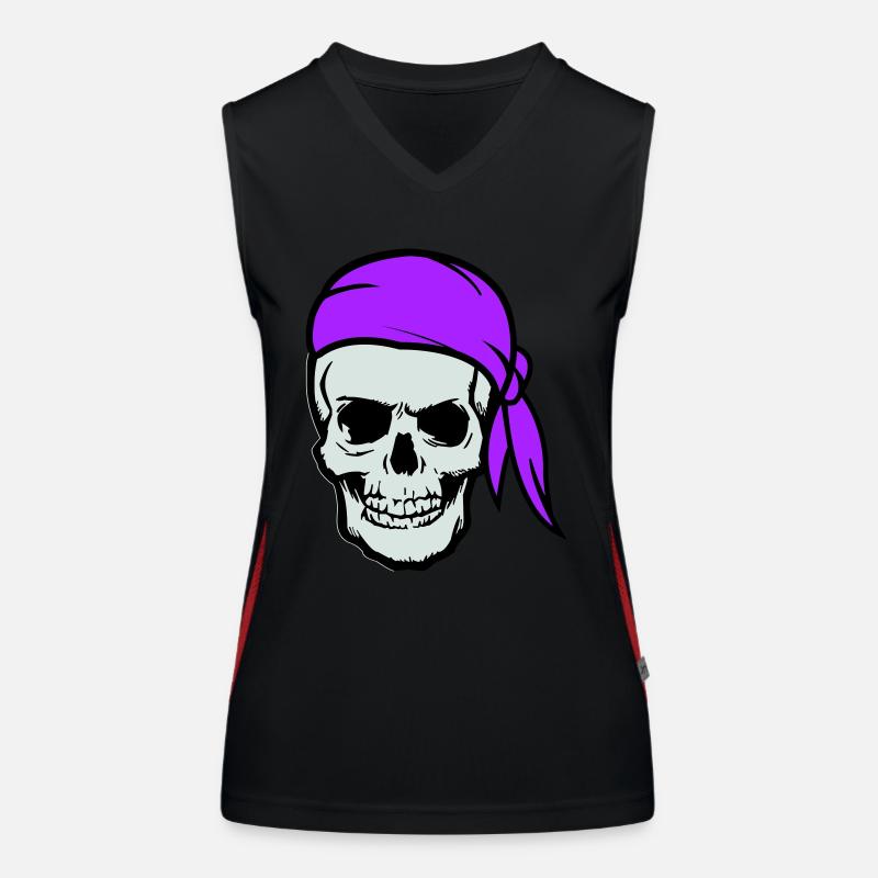 skull pirat Funktionelles Kontrast-Tank Top für Frauen