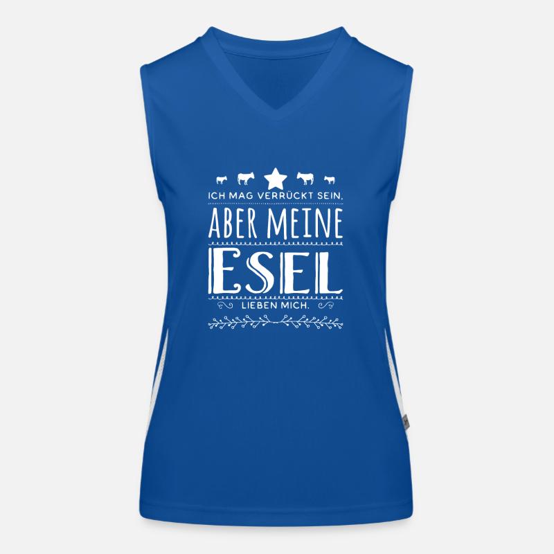 Witziger Spruch Esel Maultier Muli Geschenk Funktionelles Kontrast-Tank Top für Frauen