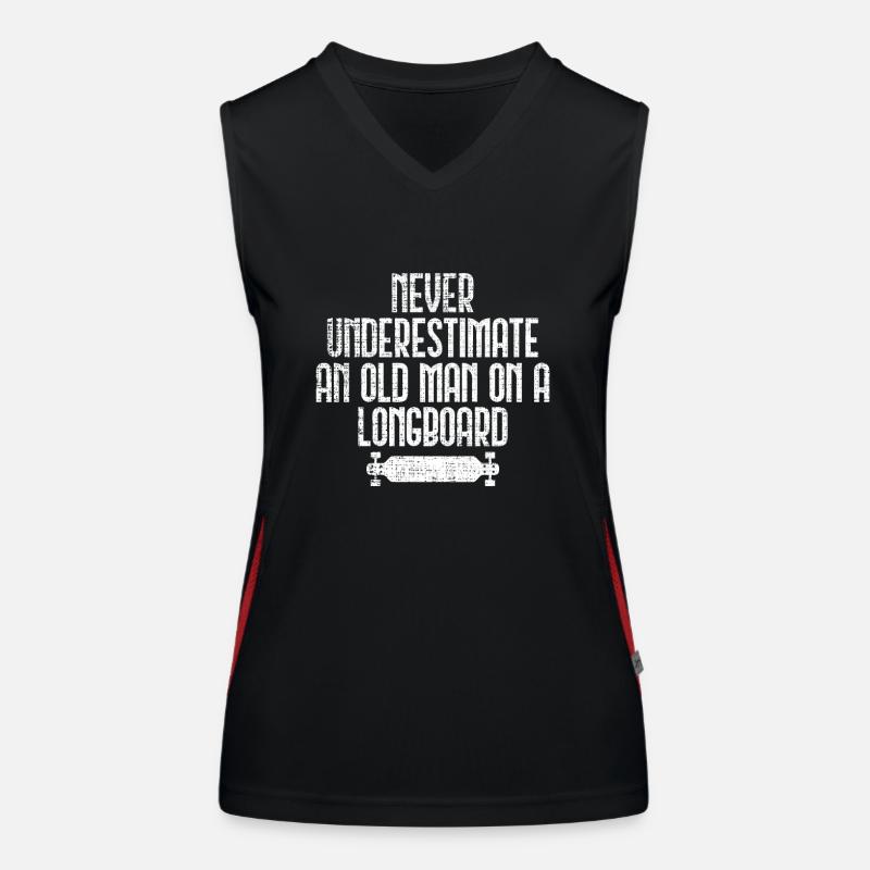 Longboard saying Women's Functional Contrast Tank Top