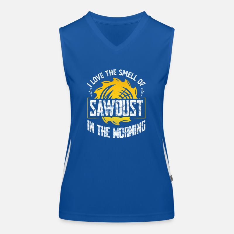 J’aime l’odeur de la sciure de bois le matin Débardeur respirant contrasté Femme