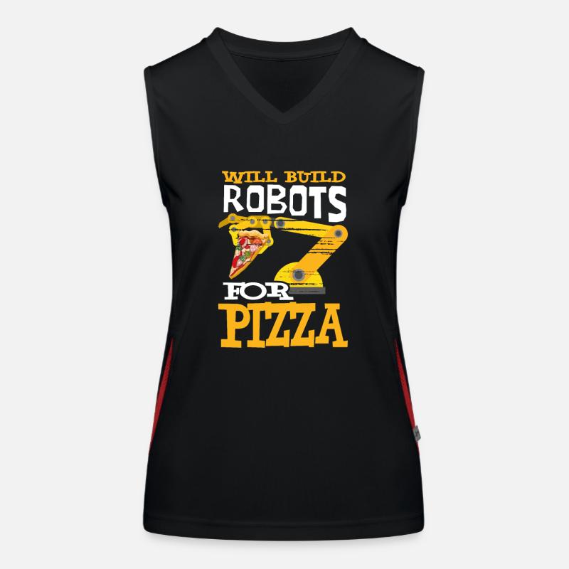 Roboter Pizza Robotertechniker Robotik Funktionelles Kontrast-Tank Top für Frauen