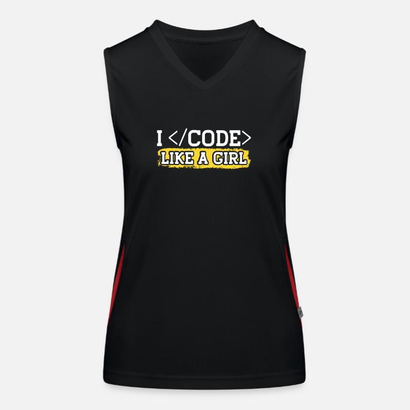 Programmieren Coder Programmierer Girl Funktionelles Kontrast-Tank Top für Frauen