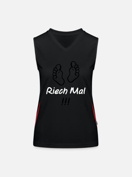 riech_mal - Funktionelles Kontrast-Tank Top für Frauen - Schwarz/Rot - Vorne
