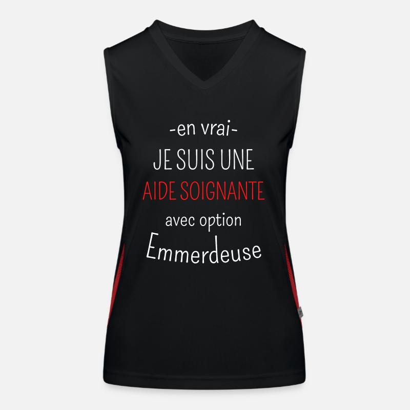 Aide soignante avec option Emmerdeuse Débardeur respirant contrasté Femme