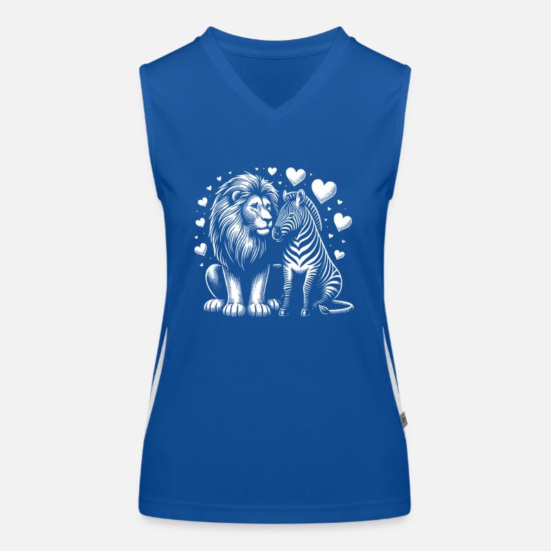 Löwe und Zebra Liebe und Freundschaft Funktionelles Kontrast-Tank Top für Frauen