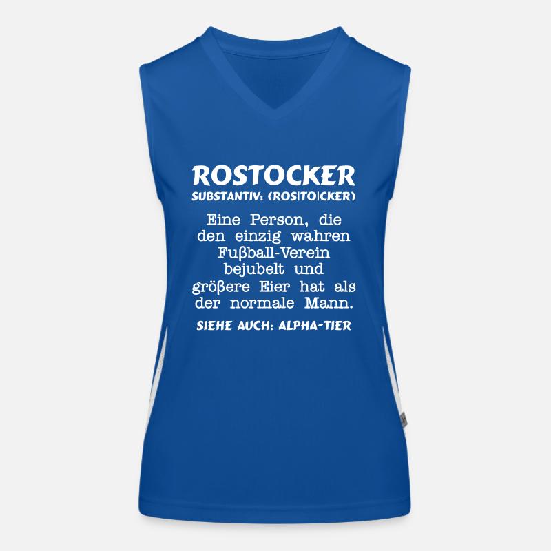 Fußball - Rostocker Substantiv = ALPHATIER Funktionelles Kontrast-Tank Top für Frauen