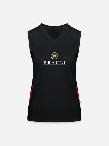 Frauli - Funktionelles Kontrast-Tank Top für Frauen - Schwarz/Rot - Vorne