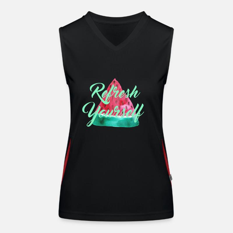 Watermelon "Refresh Yourself" Women's Functional Contrast Tank Top