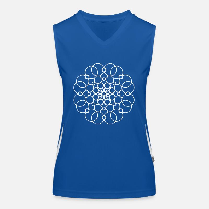 Geometric Mandala Round Pattern Circles Shape Women's Functional Contrast Tank Top