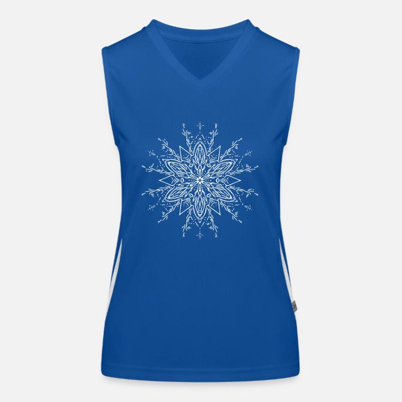 Mandala Flower Pattern Lines Abstract Form Women's Functional Contrast Tank Top
