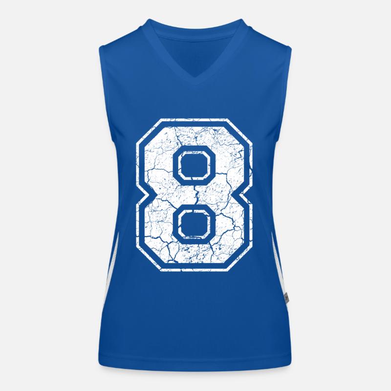 8_eight_acht_white_weiss (de) Funktionelles Kontrast-Tank Top für Frauen