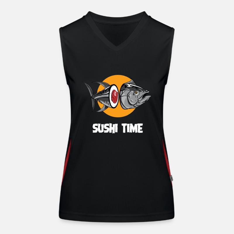 SUSHI TIME-Thunfisch-b Funktionelles Kontrast-Tank Top für Frauen