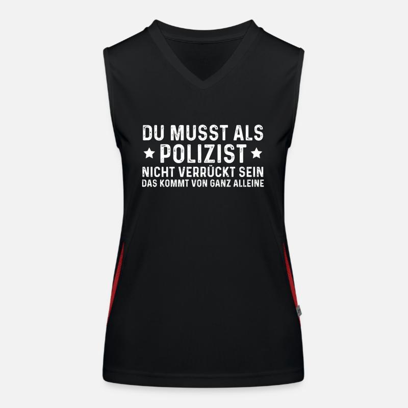 You don't have to be crazy as a cop Women's Functional Contrast Tank Top