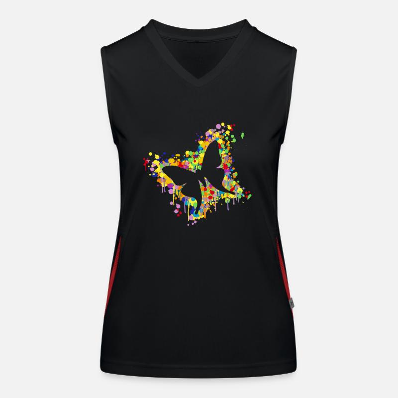 Schmetterling Splash Funktionelles Kontrast-Tank Top für Frauen