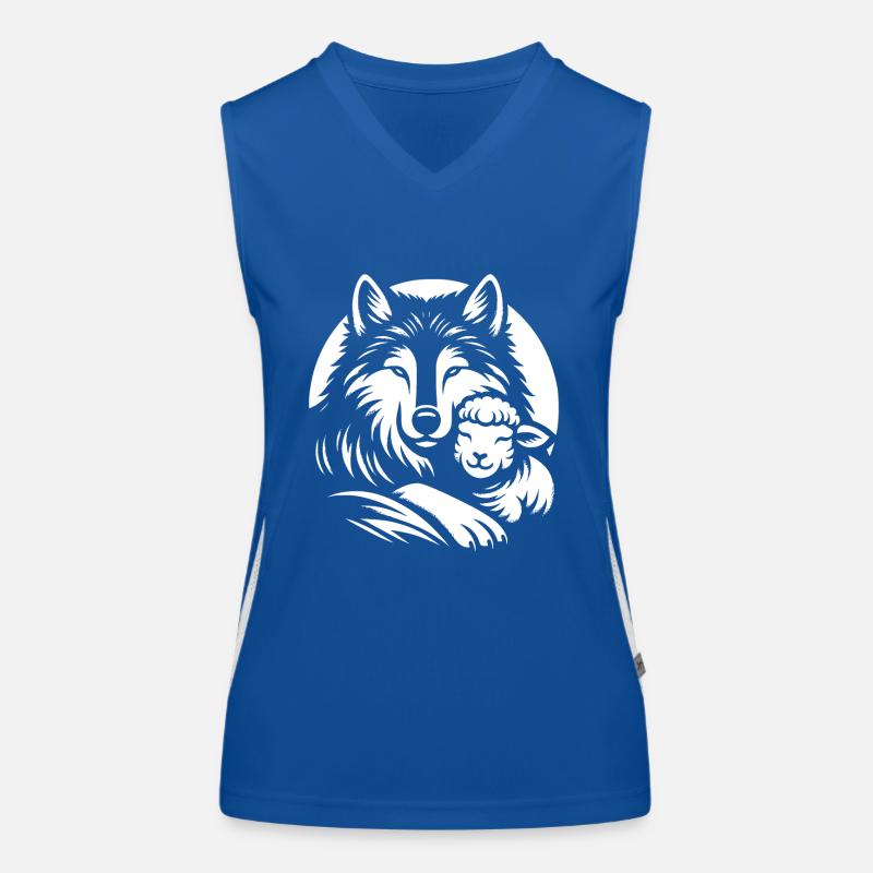 Wolf und Lamm wir können alle Freunde sein Funktionelles Kontrast-Tank Top für Frauen