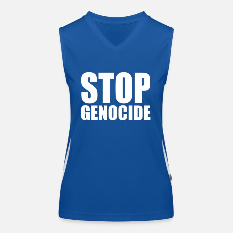 Stop genocide Débardeur respirant contrasté Femme